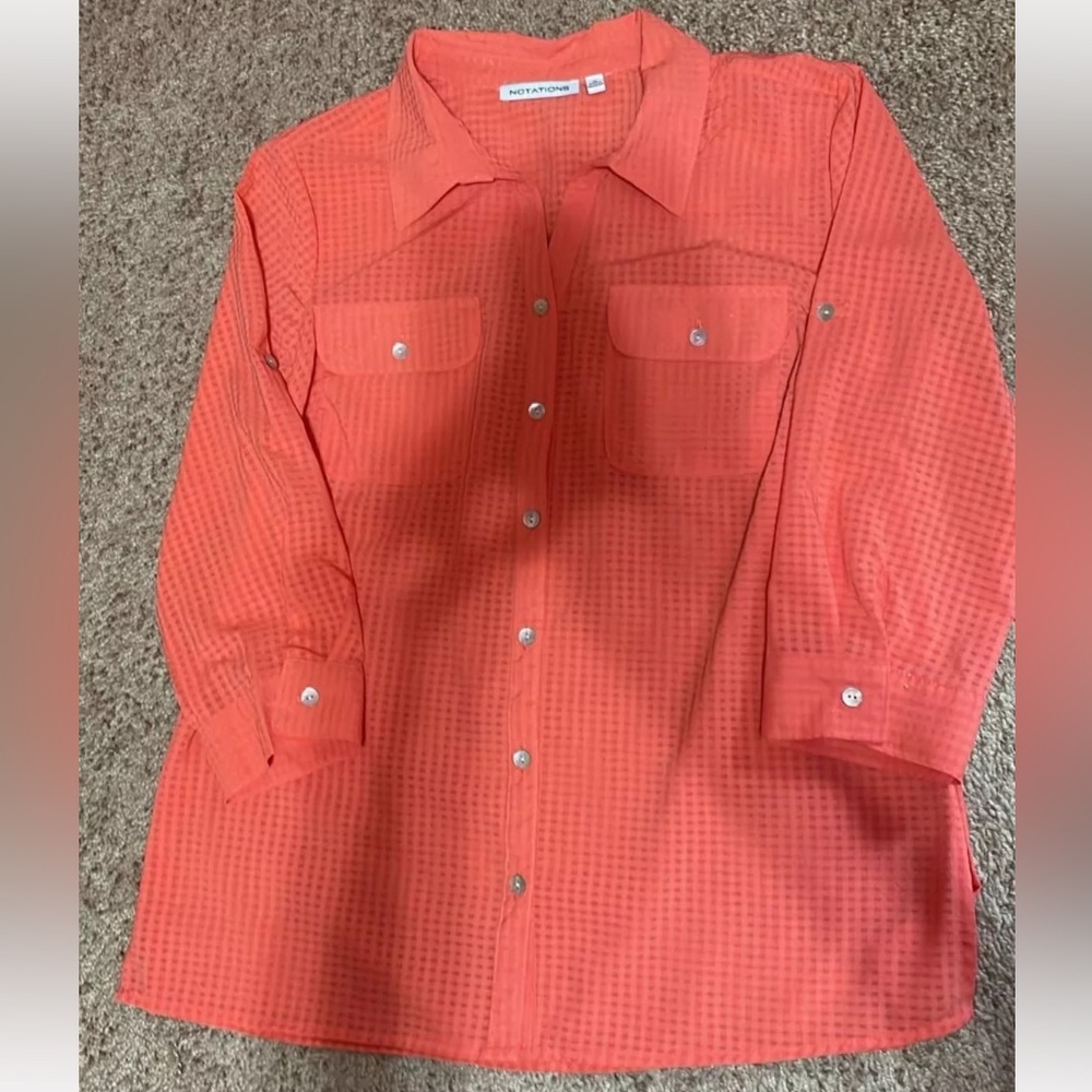 Notations womens NEW with tags size medium 3/4 sleeve shirt